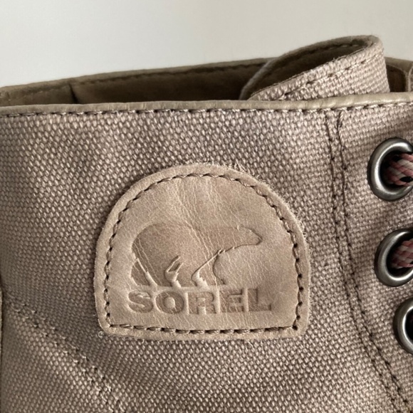 Sorel PDX Women's Boots Leather Canvas Hidden Wedge Lace-Up Round Toe 8 EUC - Picture 12 of 14